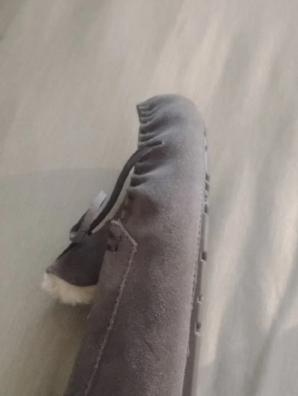 UGG Corvin Charcoal Suede Shearling Moccasin Slippers Like  display picture 2